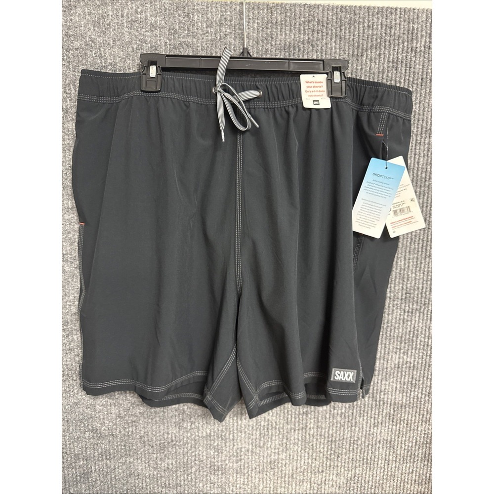 SAXX Oh Buoy 2N1 Volley 7" Swim Shorts Mens XXL Black BallPark Pouch NWT Lined